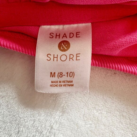 Shade & Shore Pink One-Piece Swimsuit M (8-10) High Cut Womens Swimwear - Picture 3 of 9